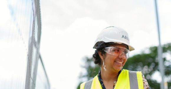 Construction - Photo Of Female Engineer Wearing Hard Hat And Yellow Vest