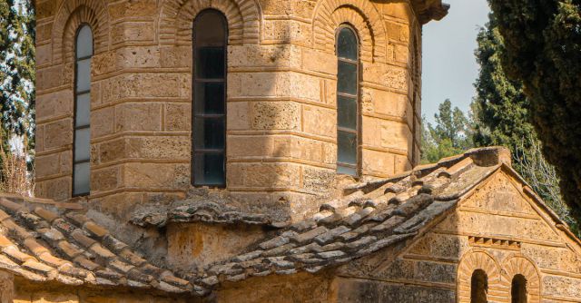 Brick Building - Europe, Greece, Athens, Dome of Kaisariani Monastery