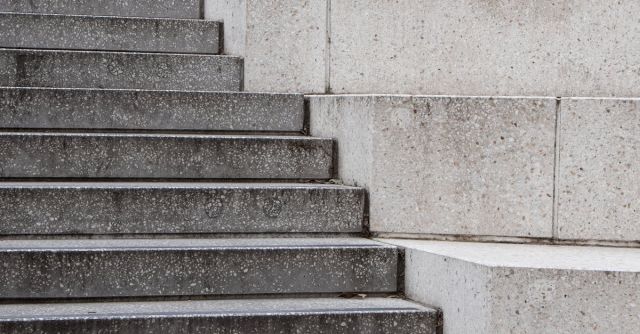 Masonry Wall - Gray And White Concrete Staircase