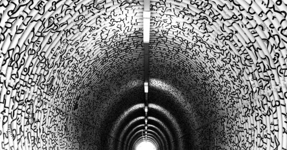 Building Industry - Painted industrial tunnel in contrast
