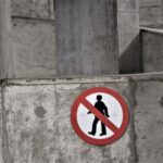 Concrete Mixers - photo of no walking signage